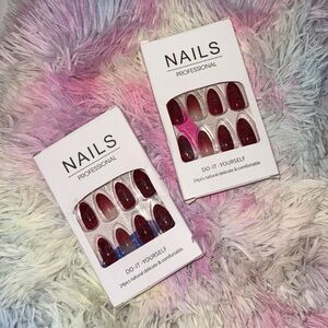 2 Sets of Professional Nails Rose & Sparkly 24 piece